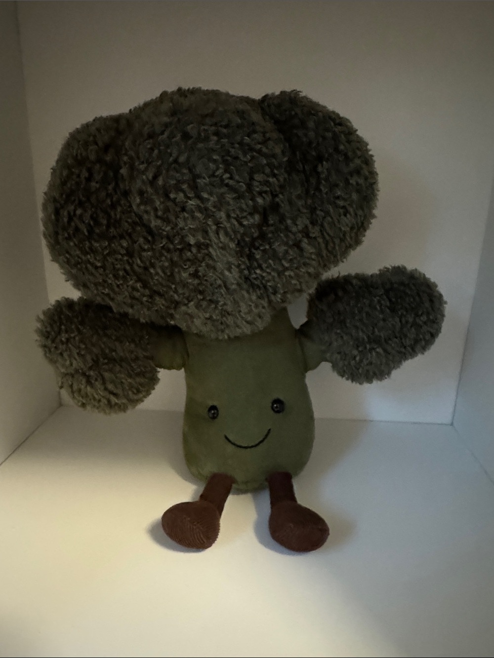 Jellycat Olive Green Broccoli Plush with Brown Legs